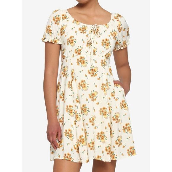 Sunflower Puff Sleeve Dress (Med) - Picture 1 of 9
